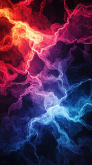 Obraz premium Abstract cosmic energy field with pulsating glowing waves in vibrant colors