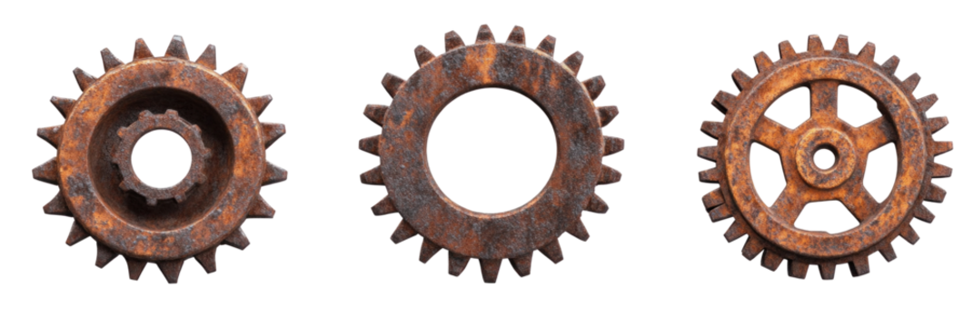 Rusty gear wheel