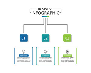 Obraz premium Design template for vector infographic labels with icons and 3 options or steps. 