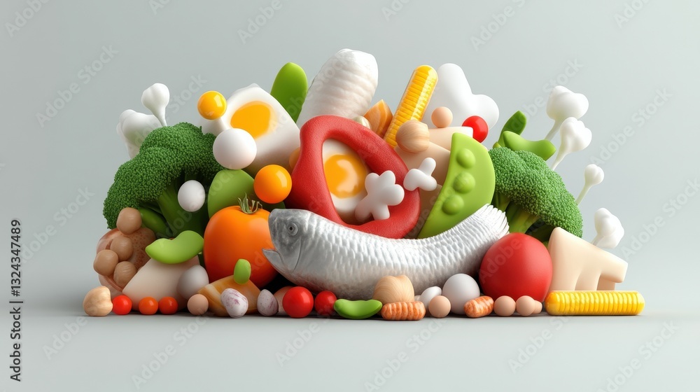 Poster vibrant pile of assorted colorful assorted vegetables displayed on a rustic wooden background for cu