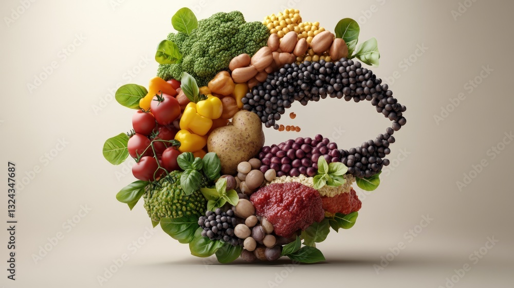 Poster a colorful array of fresh fruits and vegetables displayed on a bright table for a healthy lifestyle 
