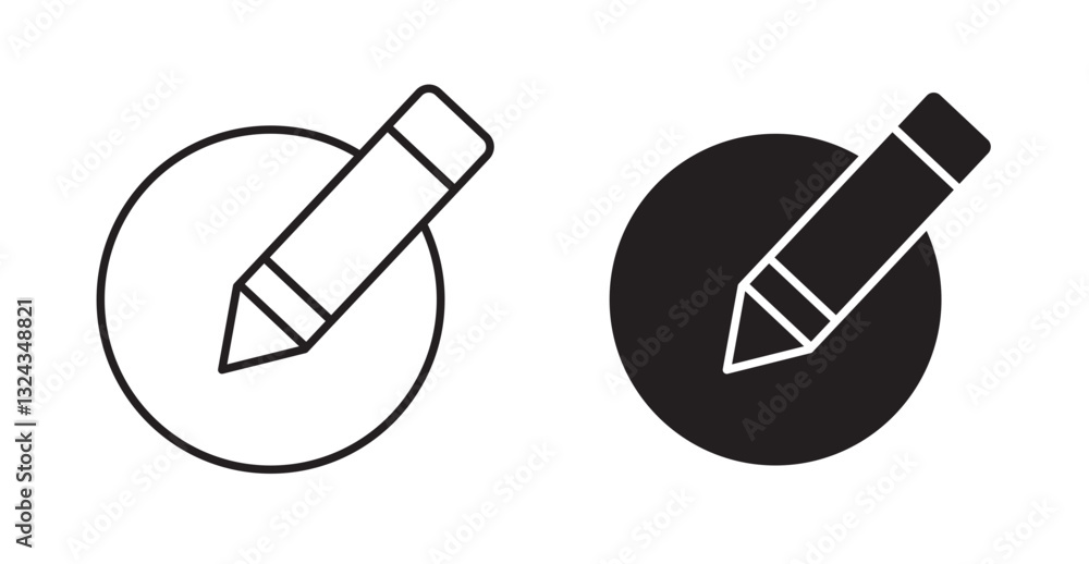 Poster edit thin line and fill vector icons set
