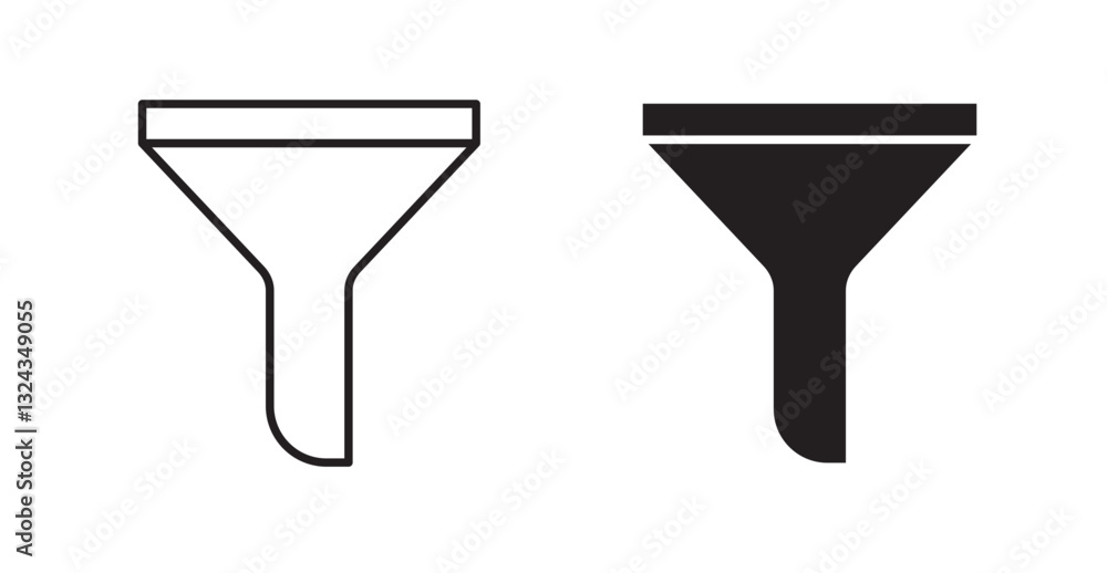 Poster filter thin line and fill vector icons set