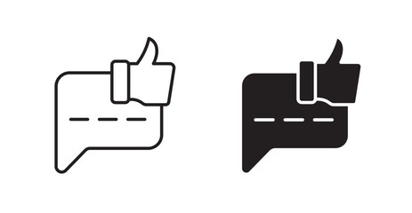 Feedback thin line and fill vector icons set