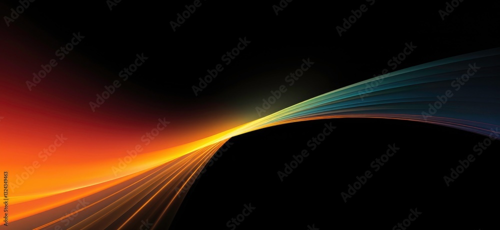 Poster abstract dynamic lines with vibrant color transitions.