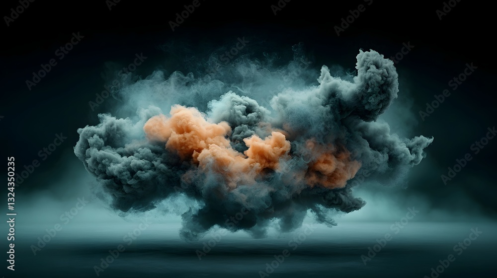 Poster gossamer cloud wisps delicately floating across a deep charcoal sky creating a contemplative and dre