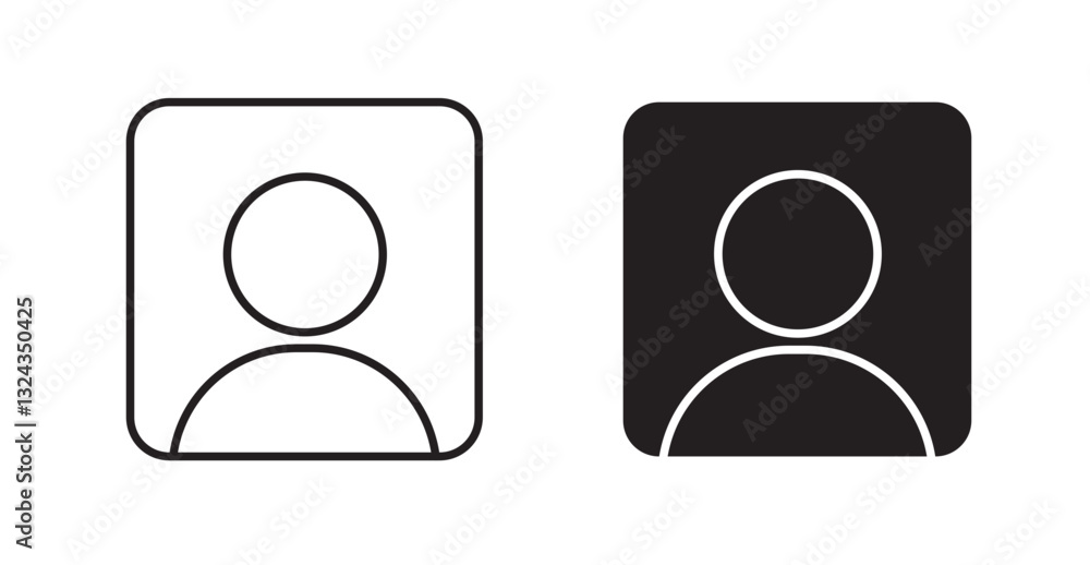 Poster login thin line and fill vector icons set