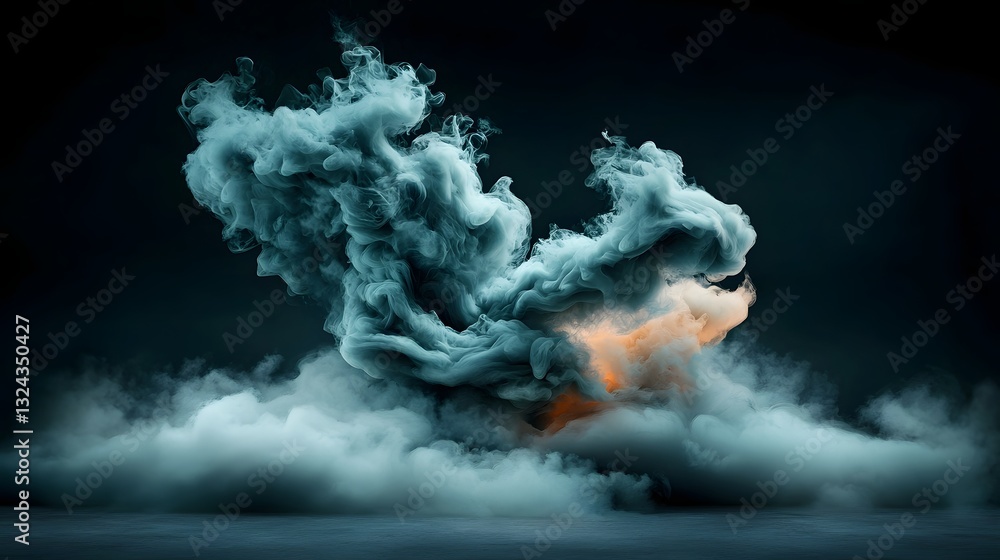 Poster gossamer cloud wisps delicately floating across a deep charcoal sky creating a contemplative and dre