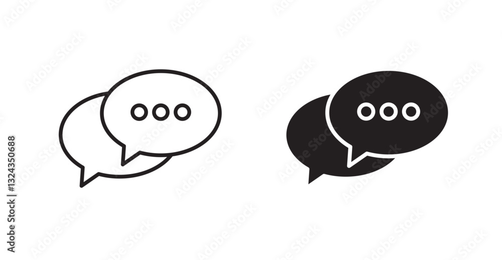 Poster message thin line and fill vector icons set