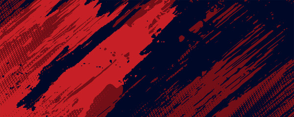 Halftone dots red and blue color pattern gradient grunge texture background. Dot pop art comic sport
