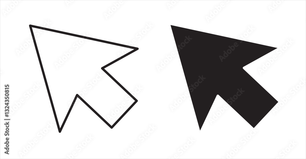 Poster mouse thin line and fill vector icons set