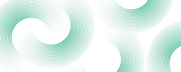 Green white abstract background overlap layer on bright space with circles effect decoration. Modern banner with lines style. Graphic design element stripes concept for flyer