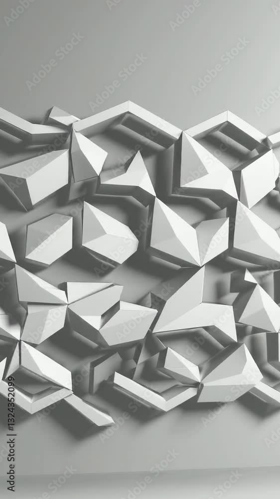 Poster geometric shapes morphing in seamless animation sequence