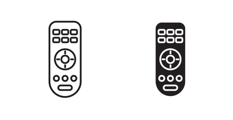 Remote control thin line and fill vector icons set