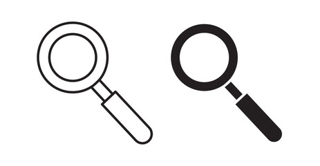 Search thin line and fill vector icons set