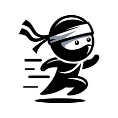 Dynamic Running Ninja Cartoon Character © BUGIS DESAIN