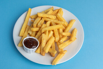 A Plate of Fries and Sauce