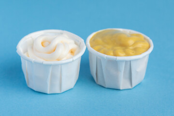 Sauce in paper container