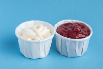 Sauce in paper container