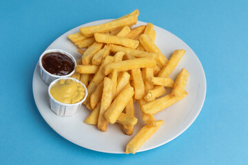 A Plate of Fries and Sauce