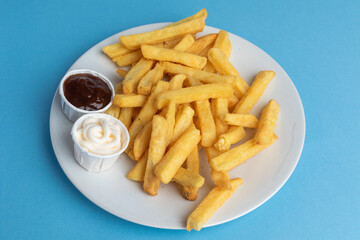 A Plate of Fries and Sauce