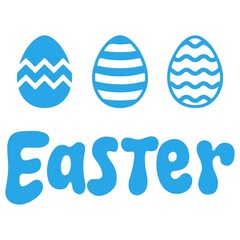 Easter typography clip art design on plain white transparent isolated background for card, shirt, hoodie, sweatshirt, apparel, tag, mug, icon, poster or badge