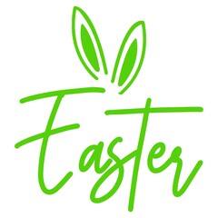 Easter typography clip art design on plain white transparent isolated background for card, shirt, hoodie, sweatshirt, apparel, tag, mug, icon, poster or badge
