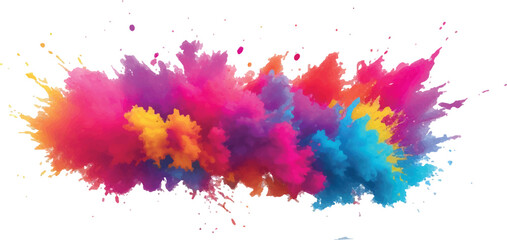 A Captivating Abstract Watercolor Composition Featuring Bright and Bold Color Streaks, Splashes, and Brush Strokes on a White Canvas, Creating a Beautiful, Energetic Explosion of Color.
