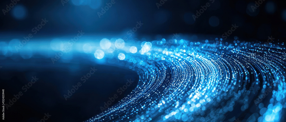 Fototapete mesmerizing abstract representation of flowing blue light particles, creating sense of movement and depth. shimmering effect evokes feeling of tranquility and wonder