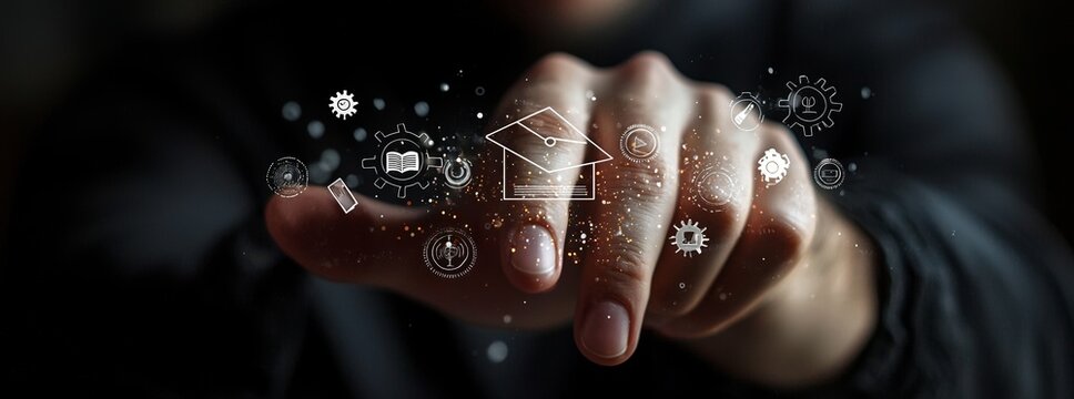 The development of new skills and knowledge is facilitated by e-learning technology, which encompasses webinars, online education, and training, and is further enhanced by AI-driven personalized