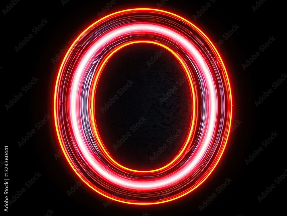 Poster dynamic neon circular light patterns dark background graphic design abstract art close-up visual eff