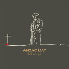 Anzac Day vector background illustration. it is suitable for card, banner, or poster