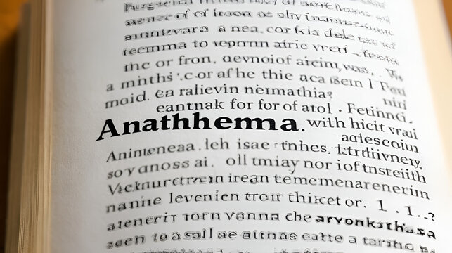 The word or phrase Anathema in a dictionary.