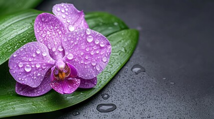 Orchid blooming in rain close-up photography nature indoor serene beauty
