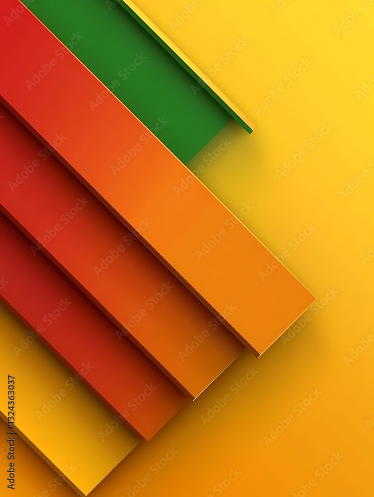 Poster geometric layered planes with a vibrant and dynamic color scheme