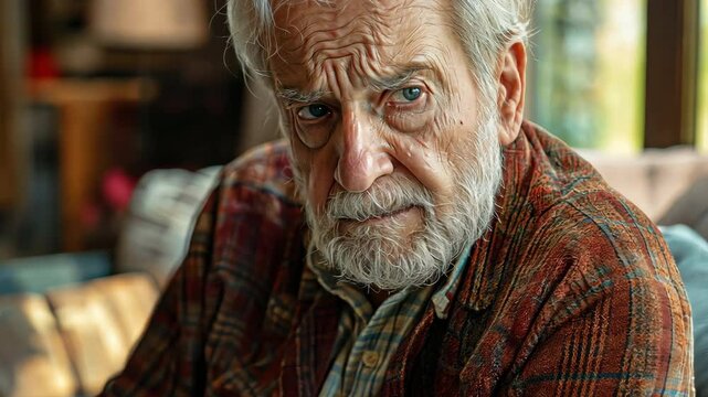 An elderly man with severe stomach pain and stomach ulcer disease