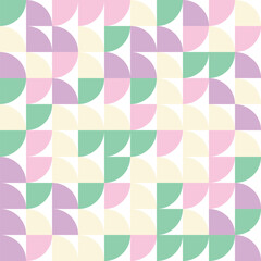Abstract Geometric Pastel Pattern With Curved Shapes and Soft Color Scheme
