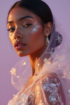 retrato de mujer negra con vestido de franela