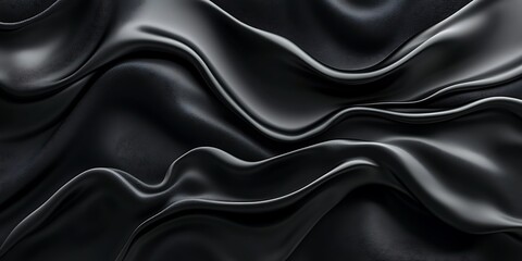 Fototapeta premium Dark fabric waves, abstract texture