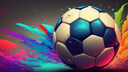 Naklejka premium Background hyper realistic colorful football beautiful wallpaper hd best quality image art illustration design