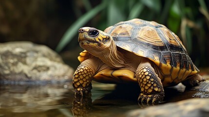 Obraz premium Hermann's tortoise in natural habitat