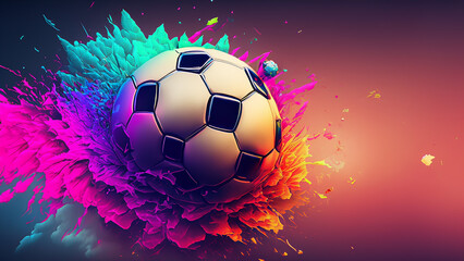 Fototapeta premium Background hyper realistic colorful football beautiful wallpaper hd best quality image art illustration design
