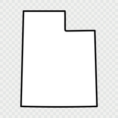 Utah Map Black, State Border, United States, US America, Transparent Isolated, Variations. High detailed vector map - Utah. Vector icon. Color set