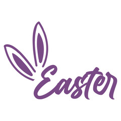 Easter typography clip art design on plain white transparent isolated background for card, shirt, hoodie, sweatshirt, apparel, tag, mug, icon, poster or badge