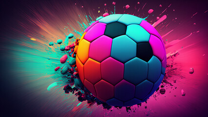 Fototapeta premium Background hyper realistic colorful football beautiful wallpaper hd best quality image art illustration design