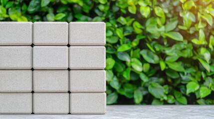 Construction Ash Cement Concept, Decorative Ash Cement Blocks for Landscaping Features and Outdoor Design Projects