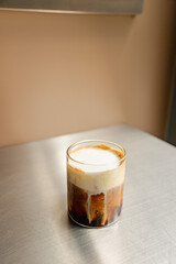 A glass of coffee latte 