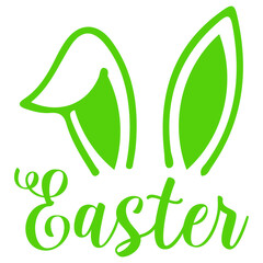 Easter typography clip art design on plain white transparent isolated background for card, shirt, hoodie, sweatshirt, apparel, tag, mug, icon, poster or badge