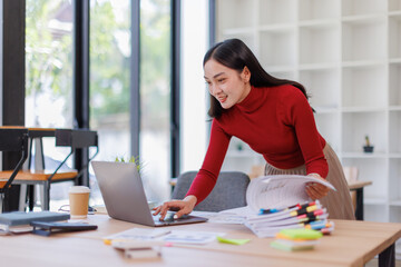 Auditor business woman Business Documents checking searching document legal prepare paperwork or...