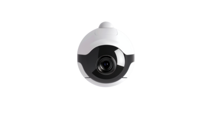 Modern wireless security camera isolated on transparent background
